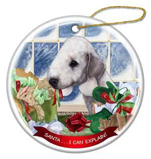 Bedlington Terrier Blue Dog Porcelain Ornament Pet Santa I Can Explain! Bedlington Terrier Blue Dog Porcelain Ornament Pet Santa I Can Explain!