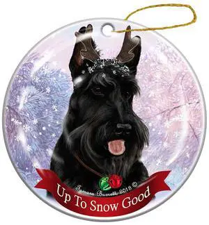 Holiday Pet Gifts Black Scottish Terrier Dog Porcelain Christmas Ornament Holiday Pet Gifts Black Scottish Terrier Dog Porcelain Christmas Ornament