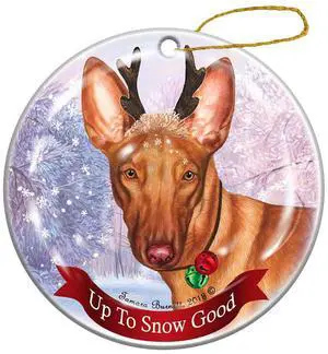 Holiday Pet Gifts Pharaoh Hound Dog Reindeer Porcelain Ornament Holiday Pet Gifts Pharaoh Hound Dog Reindeer Porcelain Ornament