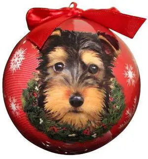 Yorkie Pup Christmas Ornament Shatter Proof Ball Easy To Personalize Yorkie Pup Christmas Ornament Shatter Proof Ball Easy To Personalize