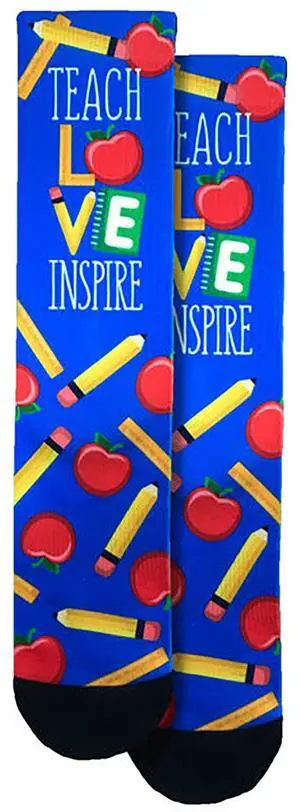 Spoontiques Fun Crew Socks, One Size Fits Most - Teacher Spoontiques Fun Crew Socks, One Size Fits Most - Teacher