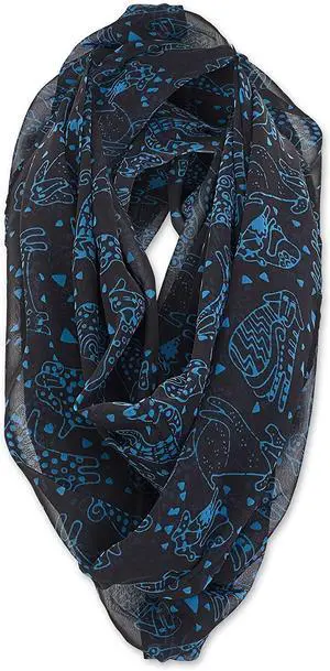 Laurel Burch Artistic Infinity Scarf Collection (Dog Repeat Black Blue) Laurel Burch Artistic Infinity Scarf Collection (Dog Repeat Black Blue)
