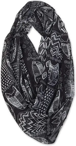 Laurel Burch Artistic Infinity Scarf Collection (Black White Cats Laurel Burch Artistic Infinity Scarf Collection (Black White Cats