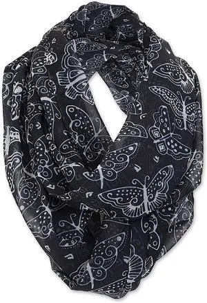 Laurel Burch Artistic Infinity Scarf Collection (Butterfly Repeat Black White) Laurel Burch Artistic Infinity Scarf Collection (Butterfly Repeat Black White)