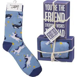 Primitives by Kathy Box Sign & Pair of Socks Set - You're The Friend Primitives by Kathy Box Sign & Pair of Socks Set - You're The Friend
