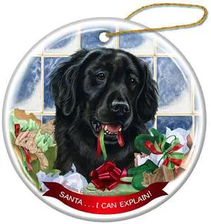 Flat Coated Retriever Dog Porcelain Ornament Pet Gift Santa I Can Explain! Flat Coated Retriever Dog Porcelain Ornament Pet Gift Santa I Can Explain!