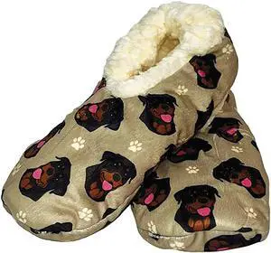 Comfies Womens Rottweiler Dog Slippers - Sherpa Lined Animal Print Booties Comfies Womens Rottweiler Dog Slippers - Sherpa Lined Animal Print Booties