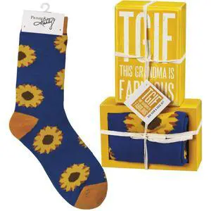 Primitives by Kathy Box Sign & Pair of Socks Set - TGIF This Grandma is Fabulous Primitives by Kathy Box Sign & Pair of Socks Set - TGIF This Grandma is Fabulous