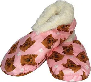 Comfies Womens Yorkie Dog Slippers - Sherpa Lined Animal Print Booties Comfies Womens Yorkie Dog Slippers - Sherpa Lined Animal Print Booties