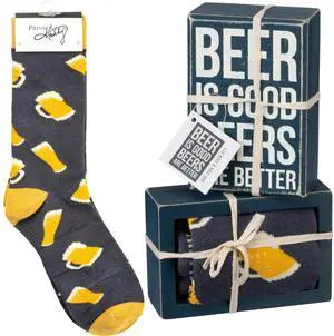 Primitives by Kathy Box Sign/ Sock Set - Beer is Good Beers are Better Primitives by Kathy Box Sign/ Sock Set - Beer is Good Beers are Better