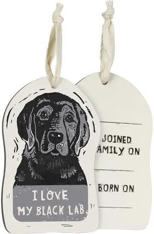 Primitives by Kathy Wooden Hanging Ornament, 2-Sided - I Love My Black Lab Primitives by Kathy Wooden Hanging Ornament, 2-Sided - I Love My Black Lab