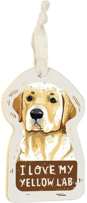 Primitives by Kathy Wooden Hanging Ornament, 2-Sided - I Love My Yellow Lab Primitives by Kathy Wooden Hanging Ornament, 2-Sided - I Love My Yellow Lab