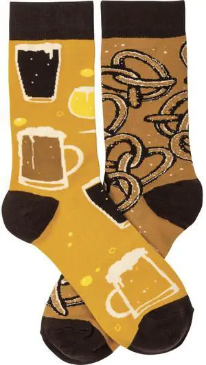 Primitives by Kathy Socks - Socks - Beer & Pretzels, One Size Fits Most Primitives by Kathy Socks - Socks - Beer & Pretzels, One Size Fits Most