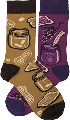 Primitives by Kathy Socks - Socks - Peanut Butter & Jelly, One Size Fits Most Primitives by Kathy Socks - Socks - Peanut Butter & Jelly, One Size Fits Most