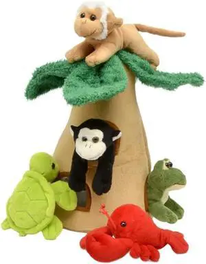 Unipak 12" Palm Coco House - Five Stuffed Animals in Play Palm Carrying House Unipak 12" Palm Coco House - Five Stuffed Animals in Play Palm Carrying House
