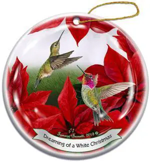 Holiday Pet Gifts Anna's Hummingbird Porcelain Christmas Ornament Holiday Pet Gifts Anna's Hummingbird Porcelain Christmas Ornament