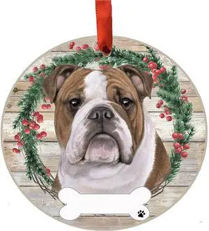 Bulldog Ornament - E&S Pets - DIY Personalizable, Ceramic Round Ornament Bulldog Ornament - E&S Pets - DIY Personalizable, Ceramic Round Ornament