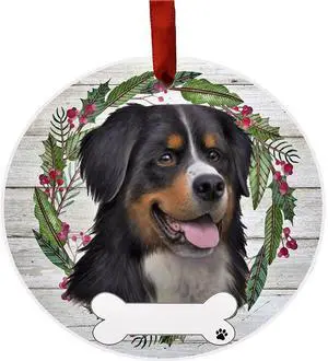Bernese Mountain Ornament - E&S Pets, DIY Personalizable, Ceramic Round Ornament Bernese Mountain Ornament - E&S Pets, DIY Personalizable, Ceramic Round Ornament