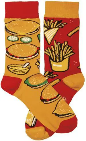 Primitives by Kathy Socks - Socks - Burgers & Fries, One Size Fits Most Primitives by Kathy Socks - Socks - Burgers & Fries, One Size Fits Most