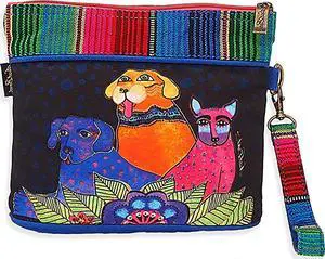 Laurel Burch, Amigo Dogs Wristlet with Detachable Strap, 9" x 2" x 6.5" Laurel Burch, Amigo Dogs Wristlet with Detachable Strap, 9" x 2" x 6.5"