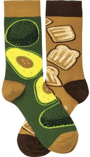 Primitives by Kathy Socks - Socks - Avocado & Toast, One Size Fits Most Primitives by Kathy Socks - Socks - Avocado & Toast, One Size Fits Most
