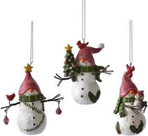 Ganz MX180568 Snowman Gnome Ornaments, Set of 3, 3.75 Inches Height Ganz MX180568 Snowman Gnome Ornaments, Set of 3, 3.75 Inches Height