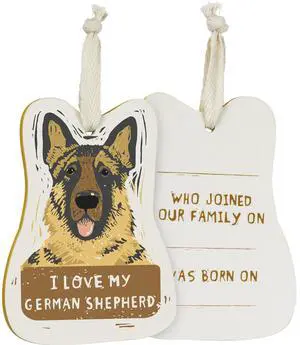 Primitives by Kathy Wooden Hanging Ornament, 2-Sided - I Love My German Shepherd Primitives by Kathy Wooden Hanging Ornament, 2-Sided - I Love My German Shepherd