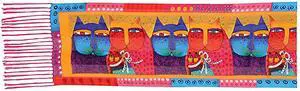 Laurel Burch Silk Scarf Feline Family Laurel Burch Silk Scarf Feline Family