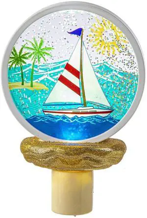 Ganz ME178415 Sailboat LED Shimmer Disk Night Light, 6.25-inch Height Ganz ME178415 Sailboat LED Shimmer Disk Night Light, 6.25-inch Height