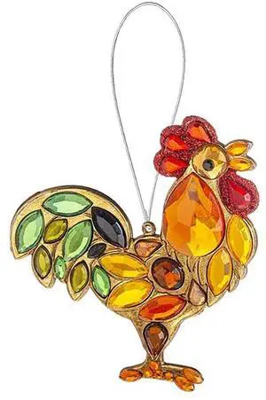 Ganz ACRY-736 Rooster Hanging Ornament, 3-inch, Acrylic Ganz ACRY-736 Rooster Hanging Ornament, 3-inch, Acrylic