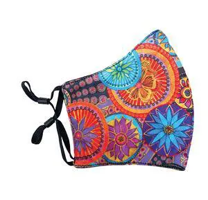 Laurel Burch Studios Boutique Face Mask, Reusable, Circle Florals, Flowers Laurel Burch Studios Boutique Face Mask, Reusable, Circle Florals, Flowers