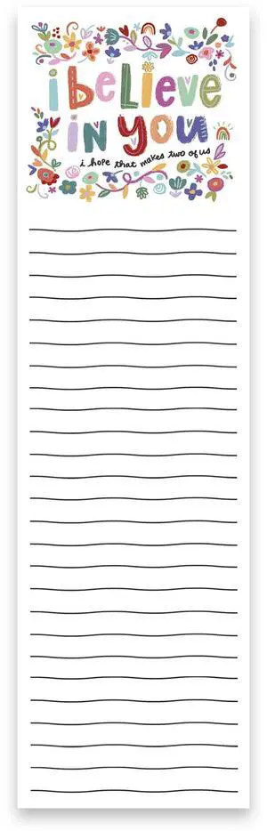 Primitives by Kathy Floral Design I Believe in You Magnetic Paper List Notepad Primitives by Kathy Floral Design I Believe in You Magnetic Paper List Notepad