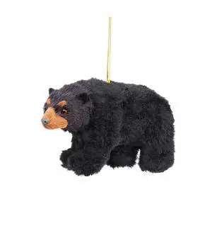 Kurt Adler Plush Black Bear Ornament, 4.5" Kurt Adler Plush Black Bear Ornament, 4.5"