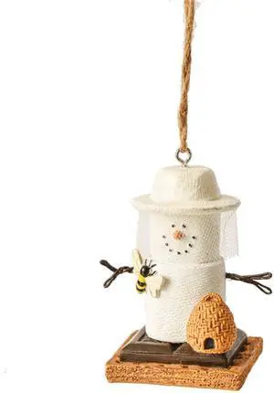 Ganz MX182363 S'Mores Bee Keeper Hanging Ornament, 3 Inches, Resin Ganz MX182363 S'Mores Bee Keeper Hanging Ornament, 3 Inches, Resin