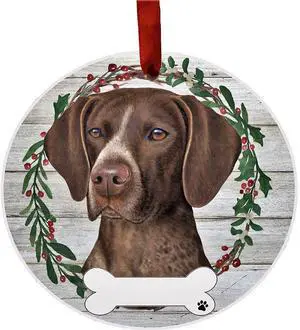 German Shorthaired - E&S Pets - DIY Personalizable, Ceramic Round Ornament German Shorthaired - E&S Pets - DIY Personalizable, Ceramic Round Ornament