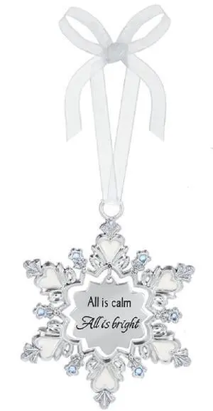 Ganz All is Calm All is Bright Snowflake Decorative Hanging Ornament, Zinc Ganz All is Calm All is Bright Snowflake Decorative Hanging Ornament, Zinc