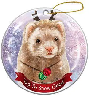 Holiday Pet Gifts Ferret Cinnamon Porcelain Christmas Ornament Holiday Pet Gifts Ferret Cinnamon Porcelain Christmas Ornament