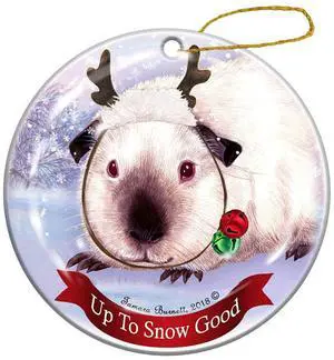 Guinea Pig Himalayan Reindeer Porcelain Christmas Ornament Guinea Pig Himalayan Reindeer Porcelain Christmas Ornament