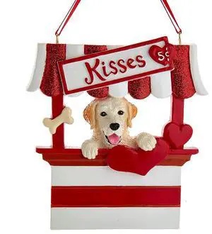 Kurt Adler Yellow Labrador Retriever Kissing Booth Christmas Tree Ornament - 4" Kurt Adler Yellow Labrador Retriever Kissing Booth Christmas Tree Ornament - 4"
