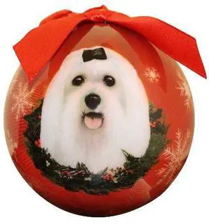Maltese Christmas Ornament Shatter Proof Ball Easy To Personalize Maltese Christmas Ornament Shatter Proof Ball Easy To Personalize