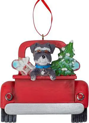 Kurt Adler Black Schnauzer in Back of Truck Hanging Ornament 5 in. High, Kurt Adler Black Schnauzer in Back of Truck Hanging Ornament 5 in. High,