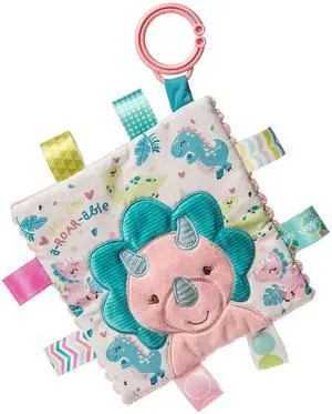 Taggies Crinkle Me Baby Paper Squeaker Soft Toy, 6.5", Aroar-a-Saurus Pink Dino Taggies Crinkle Me Baby Paper Squeaker Soft Toy, 6.5", Aroar-a-Saurus Pink Dino