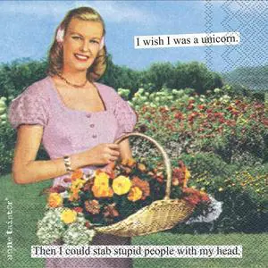 Boston International C023800 Anne Taintor Beverage Paper Napkins 5 x 5" Unicorn Boston International C023800 Anne Taintor Beverage Paper Napkins 5 x 5" Unicorn