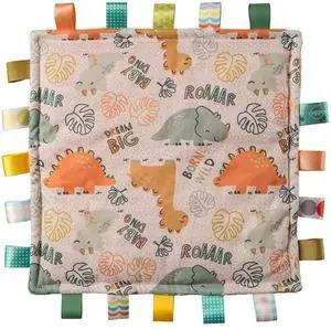Mary Meyer Taggies Original Blanket with Sensory Tags, 12 X 12", Comfy Dinosaur Mary Meyer Taggies Original Blanket with Sensory Tags, 12 X 12", Comfy Dinosaur