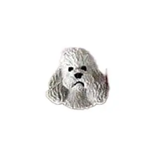 Poodle Gray w/Sport Cut Earrings Post Poodle Gray w/Sport Cut Earrings Post