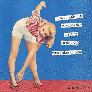 Boston International C023700 Anne Taintor Beverage Paper Napkins 5 x 5" Yoga Boston International C023700 Anne Taintor Beverage Paper Napkins 5 x 5" Yoga