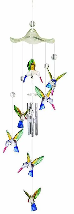 Spoontiques Hummingbird Acrylic Wind Chime, Multicolor Spoontiques Hummingbird Acrylic Wind Chime, Multicolor