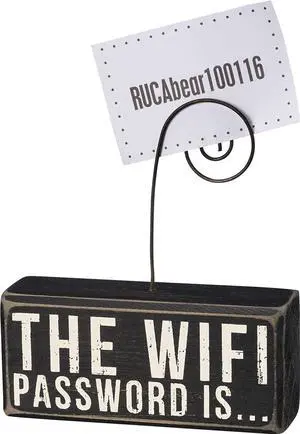 Primitives by Kathy 37176 Wood Photo Holder Block, The WIFI Password Is Primitives by Kathy 37176 Wood Photo Holder Block, The WIFI Password Is