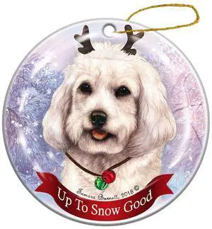 Holiday Pet Gifts Cockapoo White Dog Porcelain Christmas Ornament Holiday Pet Gifts Cockapoo White Dog Porcelain Christmas Ornament