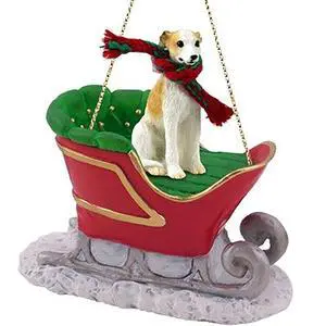 Conversation Concepts Whippet Tan & White Dog Sleigh Dog Holiday Ornament Conversation Concepts Whippet Tan & White Dog Sleigh Dog Holiday Ornament